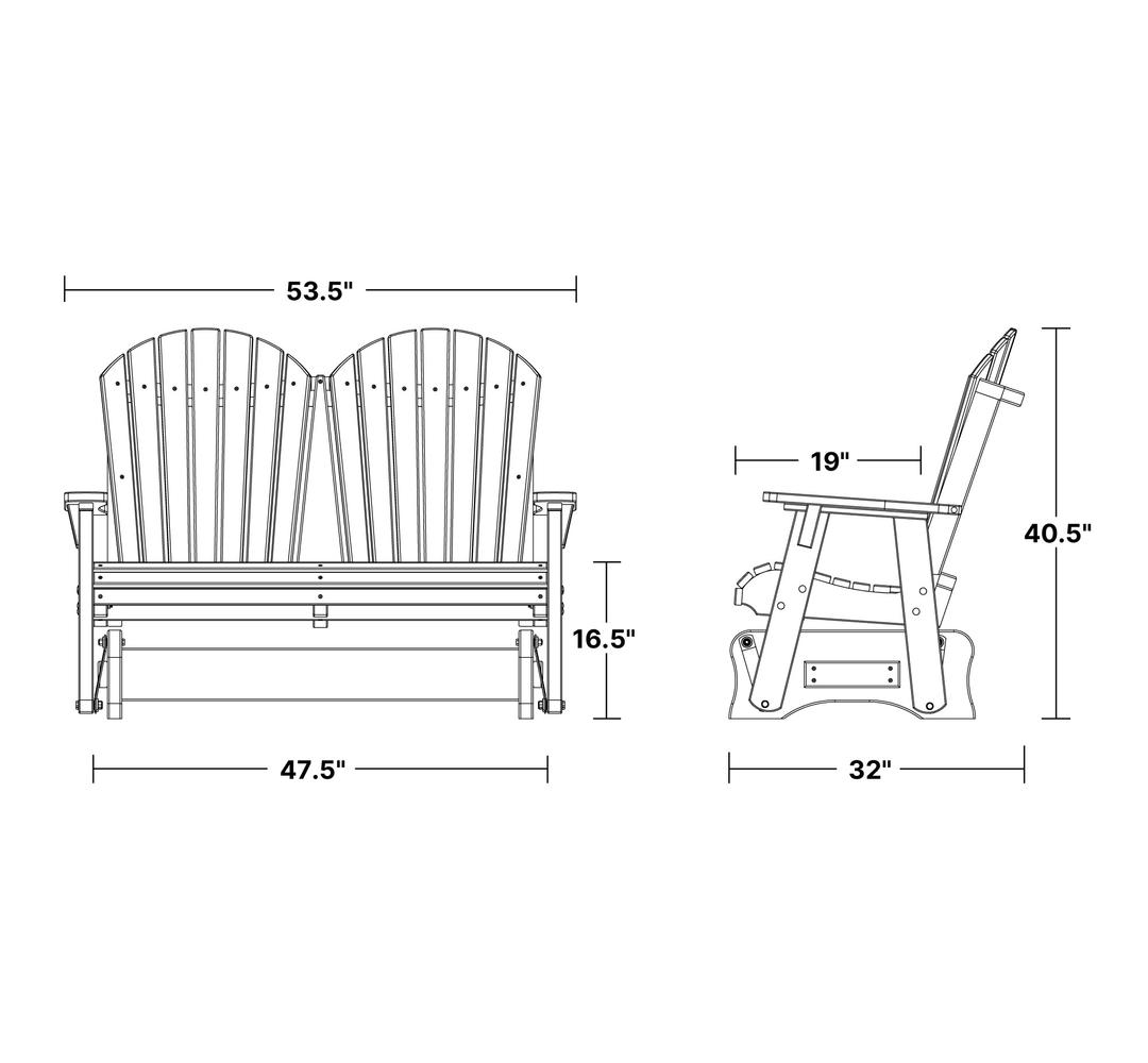 Heritage Double Glider dimensions diagram