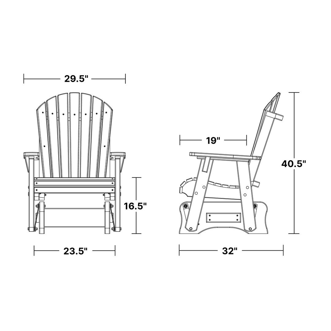 Heritage Single Glider dimensions diagram