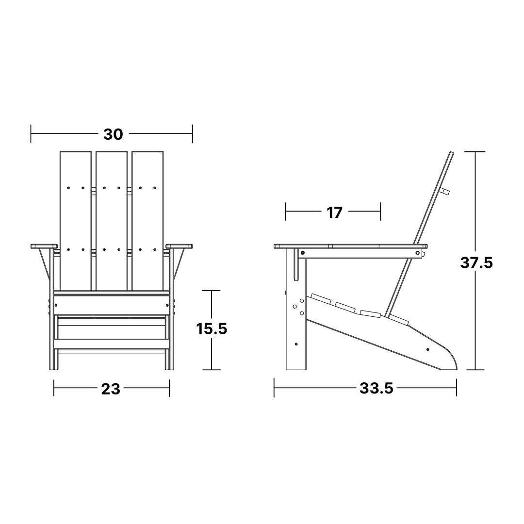 Freedom Modern Adirondack Chair dimensions diagram