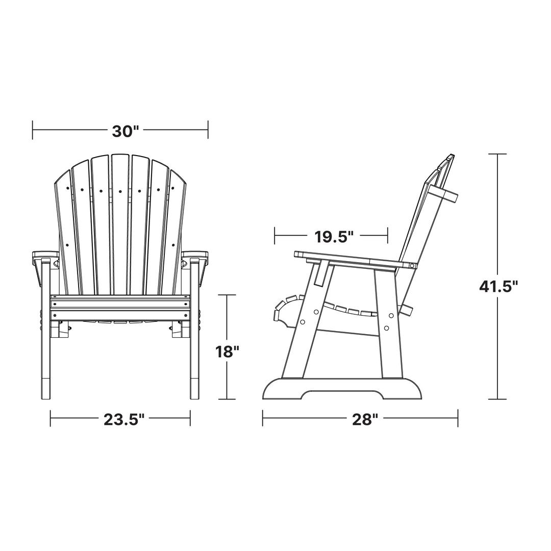 Heritage High Fan Back Chair dimensions diagram