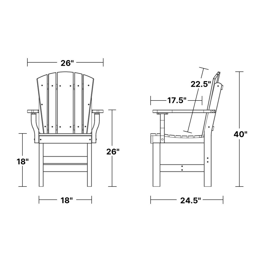 Heritage Dining Chair with Arms dimensions diagram