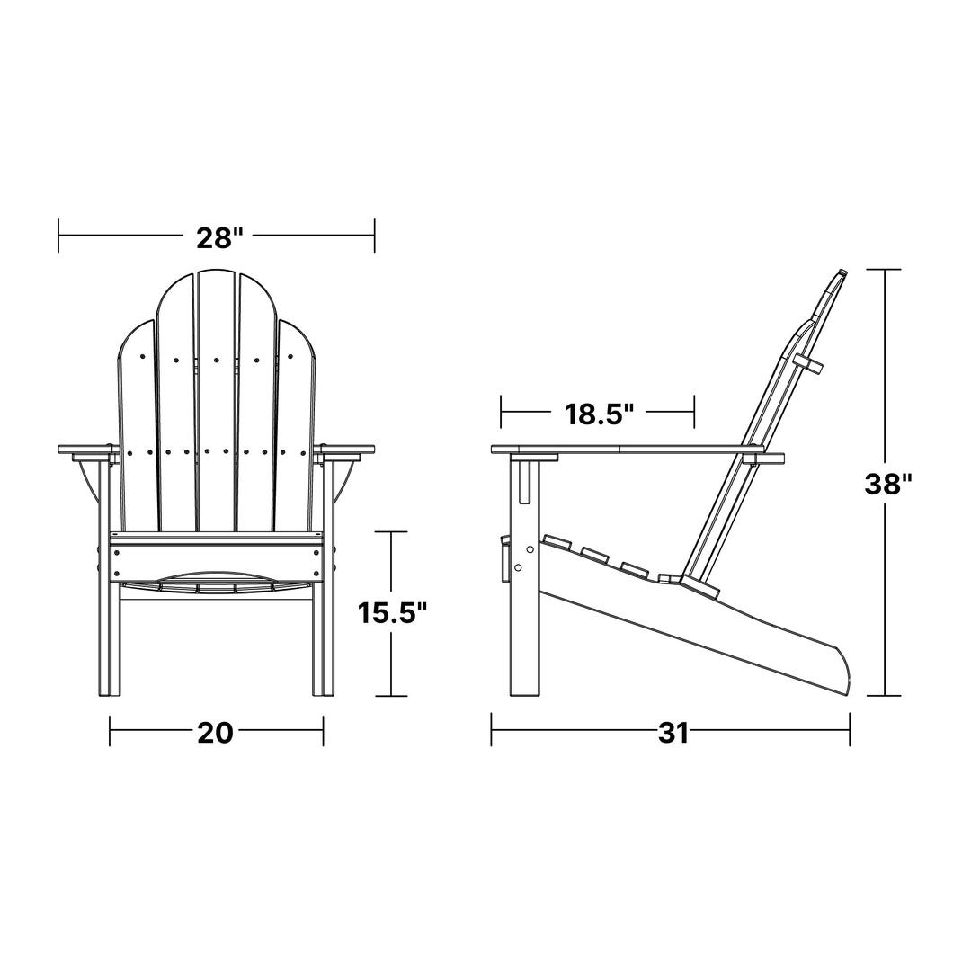 Classic Adirondack Chair dimensions diagram