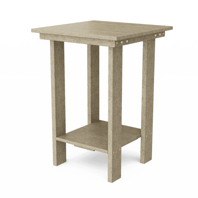 Contemporary Balcony Table, Weathered Wood